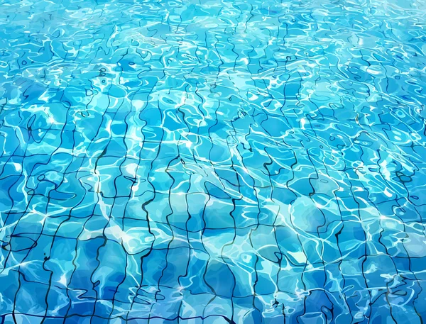 Plavecký bazén dolní žíravinami zvlnění a flow se vln pozadím. Letní pozadí. Textura povrchu vody. Pohled. Vektorový obrázek pozadí — Stockový vektor