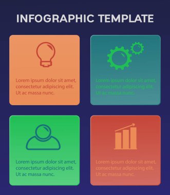 İş Infographic şablonu. 4 seçenekleri ile vektör diyagramı