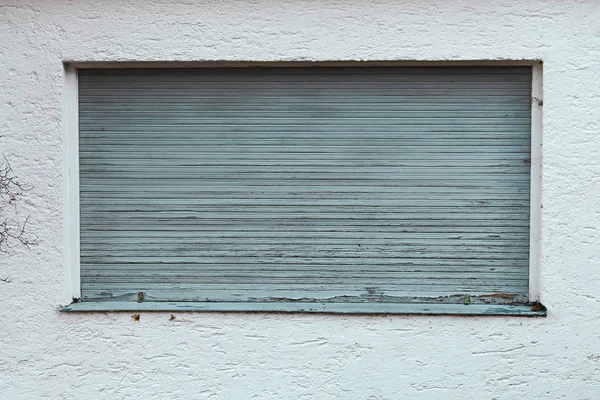 Closed Window Old Window House Closed Roller Blind — Stock Photo, Image