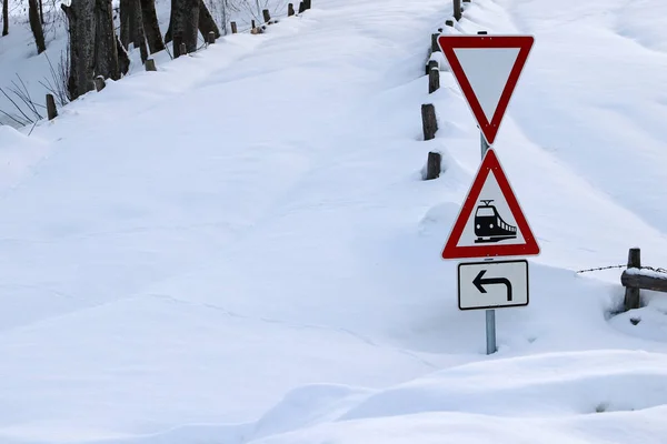 Railway Delays Winter Rail Traffic Delays Due Bad Weather — Stock Photo, Image