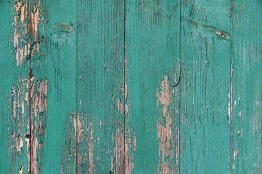 Kırık bir ahşap duvar Eski mavi boyalı