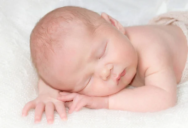 Bebé Recién Nacido Dormido Una Manta —  Fotos de Stock