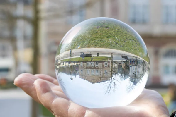 Abstract image of a city in a crystal ball — Stock Photo, Image