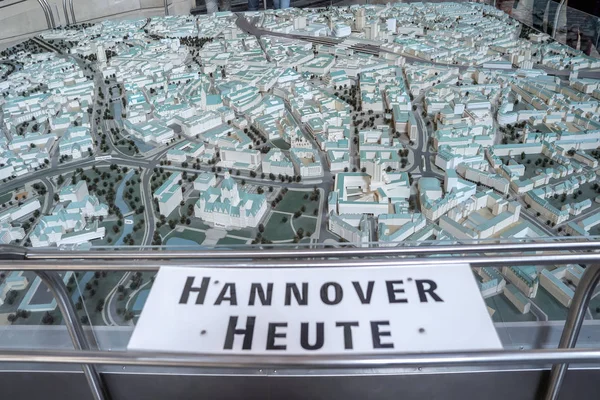 HANNOVER GERMANY - April 04 2019: Scale model with a representative at — стоковое фото