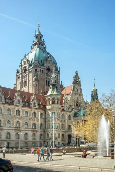 Hannover Tyskland-april 04 2019: New Town stadshus i Hanover, — Stockfoto