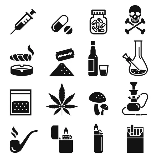 Des Icônes Drogue Illustrations Vectorielles — Image vectorielle