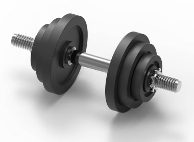 3d dumbbell izole kırpma yolu ile beyaz arka plan üzerinde.