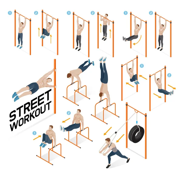 ストリート トレーニングの練習 ベクトル イラスト — ストックベクタ