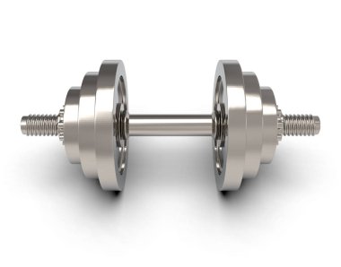 3d dumbbell izole kırpma yolu ile beyaz arka plan üzerinde.