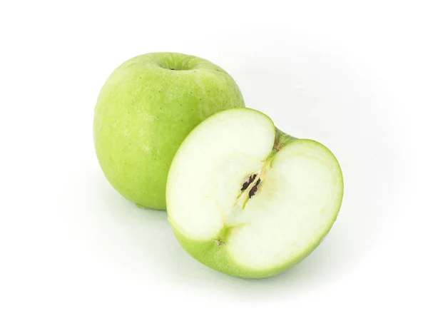 Green Apple Isolated White Background — Stock Photo, Image