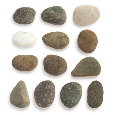 Grup taş beyaz arka plan üzerinde izole kırpma yoluyla.