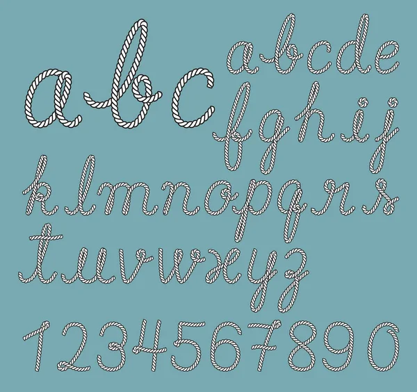 Corde Alphabet Lettre Collection Illustrations Vectorielles — Image vectorielle