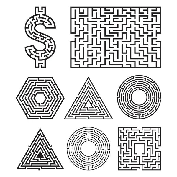 Obrázek vektorového tvaru symbolu bludiště labyrintu. — Stockový vektor