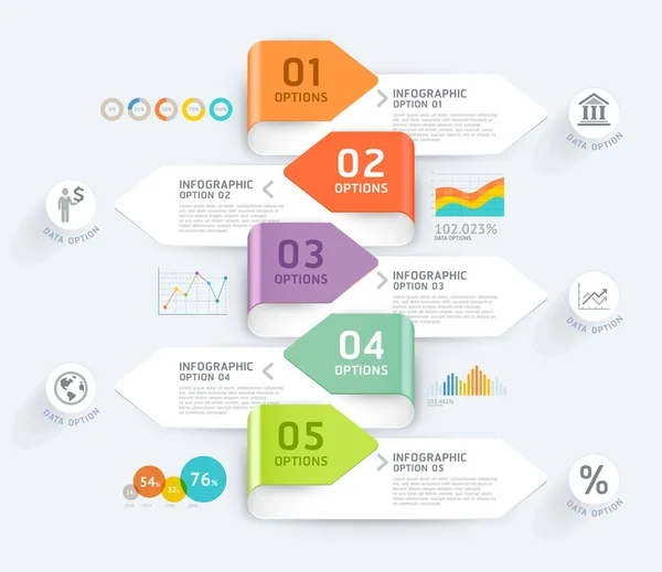 Business infographic elementen sjabloon. Vector illustraties. Ca — Stockvector