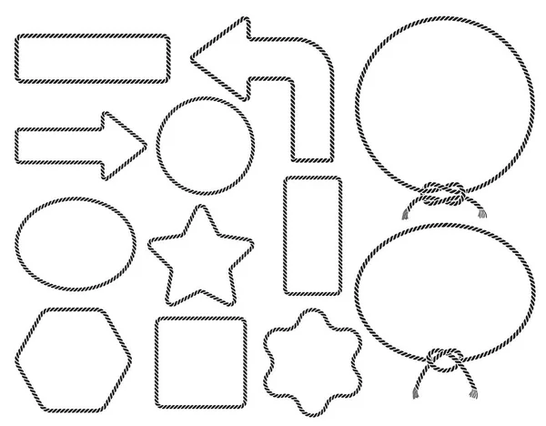 绳索剪影集合。矢量插图. — 图库矢量图片