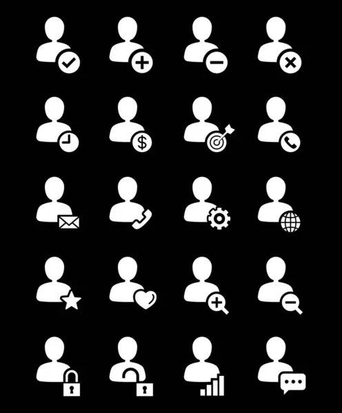 Set stile linea icona utente. Illustrazioni vettoriali . — Vettoriale Stock