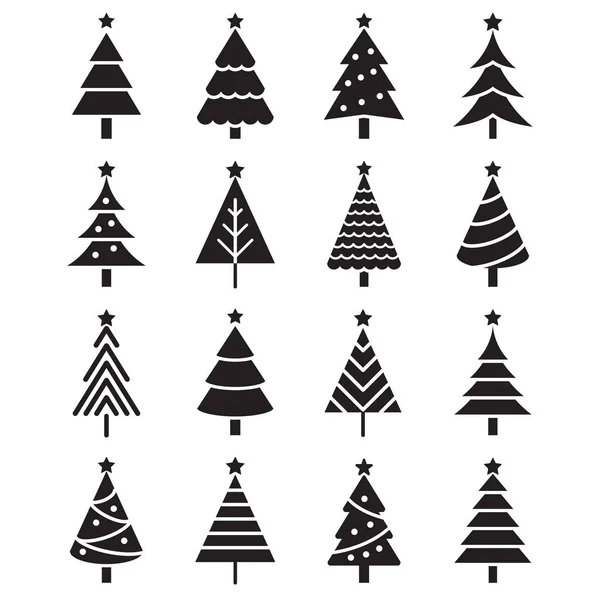 Εικόνες χριστουγεννιάτικου δέντρου. Εικονογράφηση διανύσματος. — Διανυσματικό Αρχείο