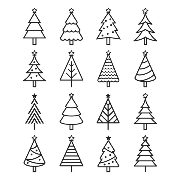 stock vector Christmas tree icons. Vector illustrations.