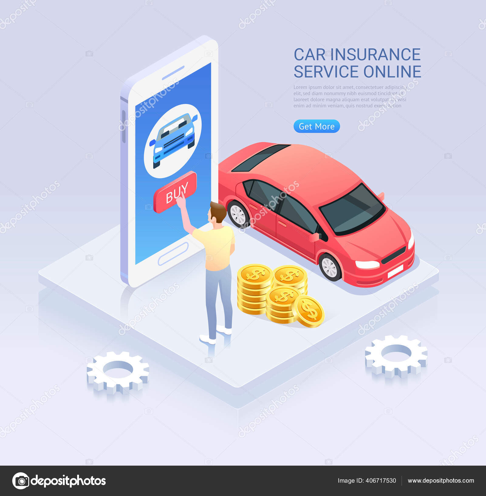 Buy Auto Insurance Online Car Insurance Online Service Vector Isometric Illustration Stock Vector  Image By ©Graphixmania #406717530