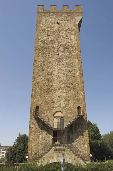 Det Gamle Tårnet Kalt Torre San Niccolo Firenze Toscana Italia – stockfoto