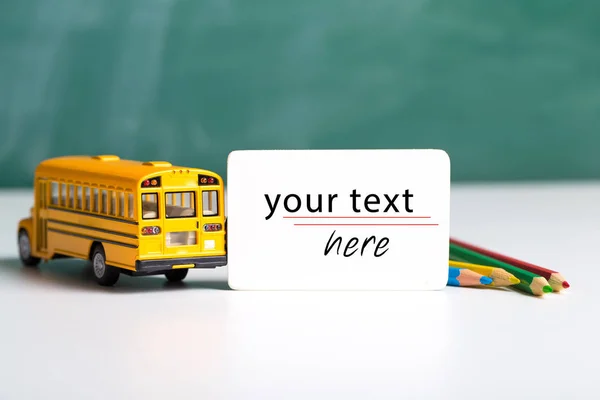 Back School Concept School Supplies Empty Business Card Your Text — Stock Photo, Image