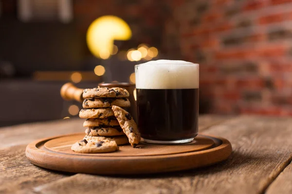 Hot Black Coffee Cookies Beans Cafe Royalty Free Stock Images