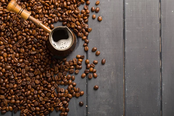 Black Coffee Beans Black Background Stock Photo