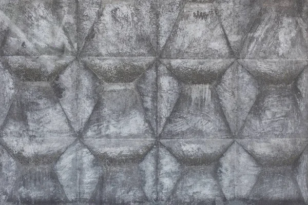 Cerca de concreto com relevo geométrico. Cinza abstrato grunge fundo envelhecido — Fotografia de Stock
