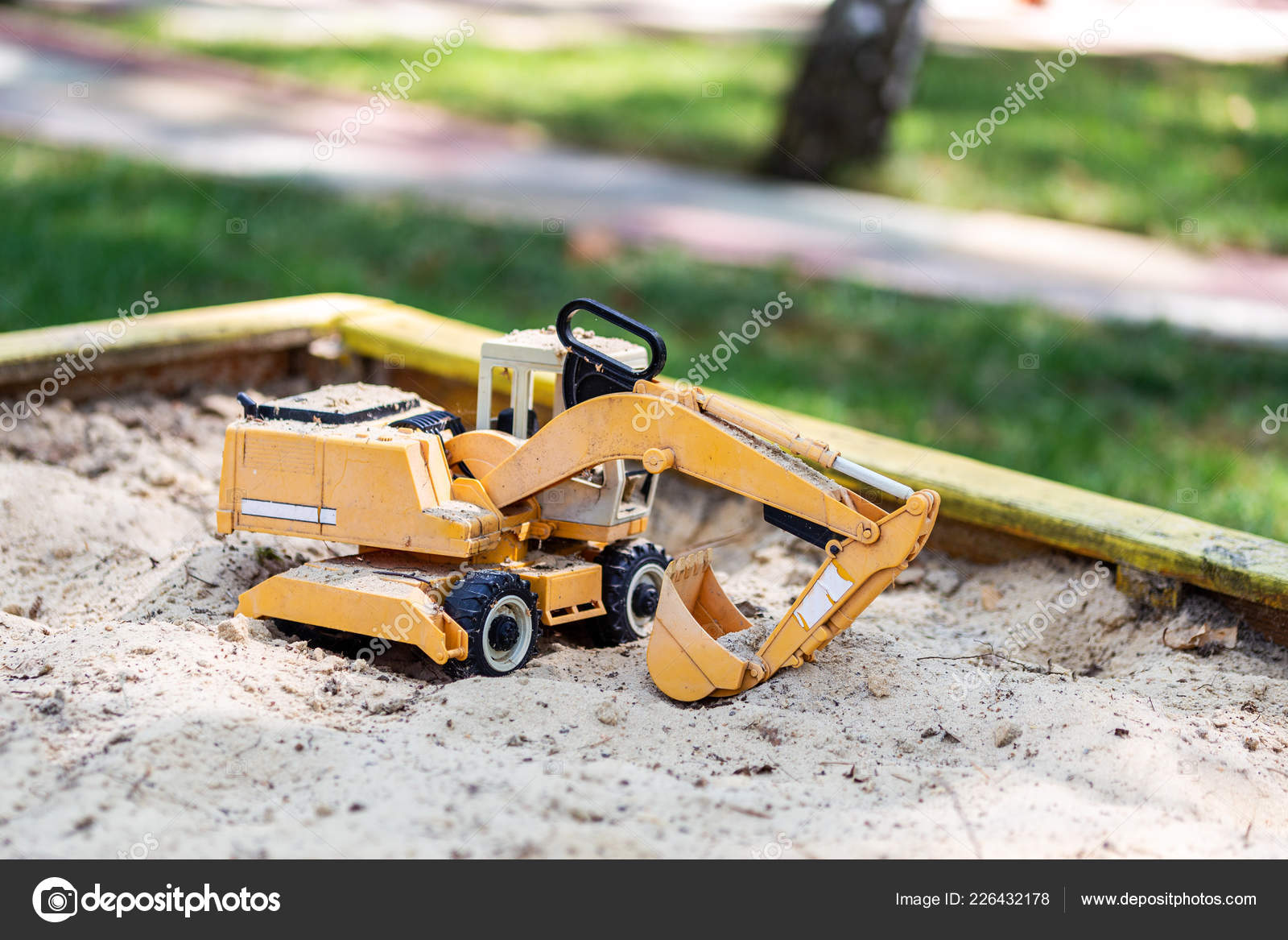 toy excavator sandbox