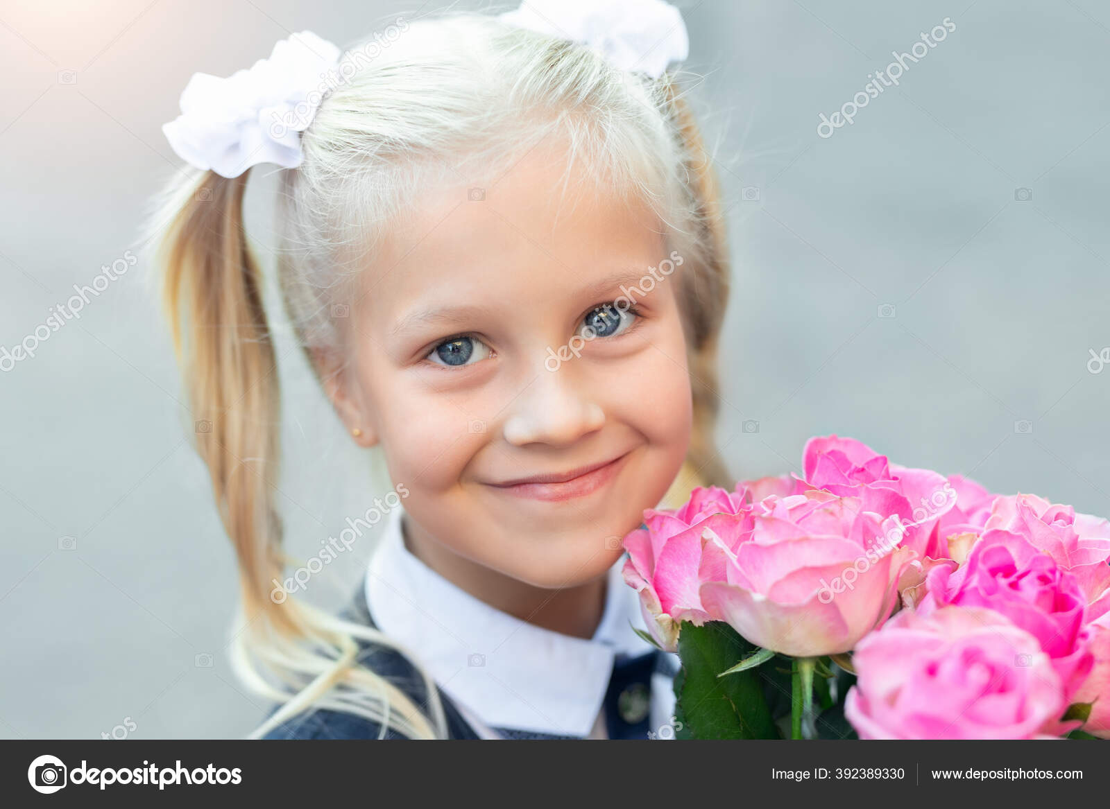 Potret Lucu Lucu Lucu Gadis Sekolah Kaukasia Kecil Dengan Lucu Stok Foto Gorlovkv 392389330