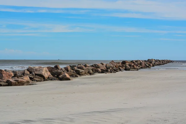 North Jetty Hugenoot Herdenkingspark Aan Atlantische Oceaan Florida — Stockfoto