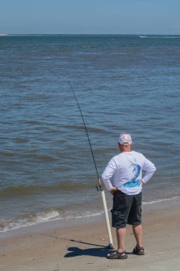 Fernandina Beach, Cumberland ses, Fort kucaklamak State Park, Nassau County, Florida ABD üzerinde Balık tutma