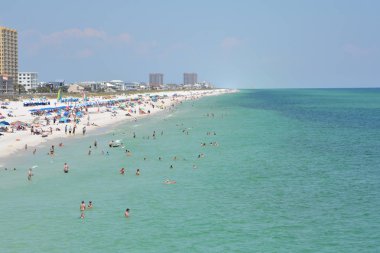 Escambia County Pensacola Beach Plaj müdavimleri, Florida Meksika Körfezi, ABD
