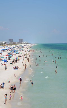 Escambia County Pensacola Beach Plaj müdavimleri, Florida Meksika Körfezi, ABD