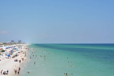 Escambia County Pensacola Beach Plaj müdavimleri, Florida Meksika Körfezi, ABD