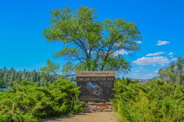 Lynx Lake Recreation Area Sign in the Bradshaw Mountains. Prescott, Yavapai County, Arizona USA clipart
