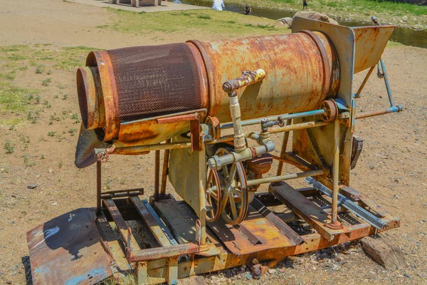 Historic Gold Mining Sluice Box Prospectors Used Separaron Oro Arena —  Fotos de Stock