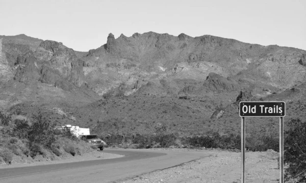 Ghost Town Old Trails Sign Route Sonoran Desert Arizona Usa — Stock fotografie