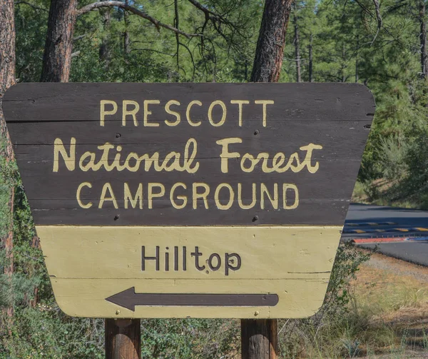 Prescott National Forest Campground Sign Prescott Arizona — Stock fotografie