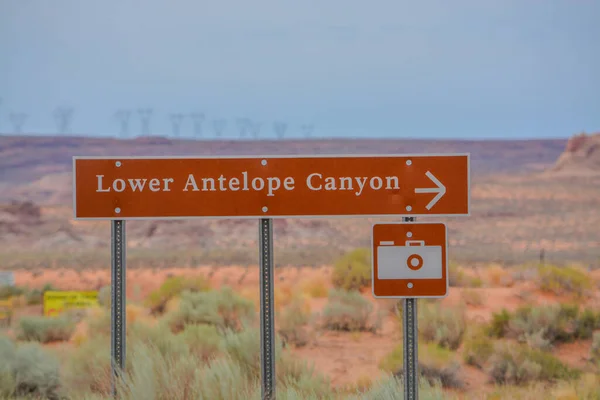 Lower Antelope Canyon Sign in Glen Canyon National Recreation Area, Northern Arizona