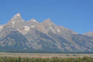 Grand Teton Dağları 'nın güzel manzarası Grand Teton Ulusal Parkı, Wyoming