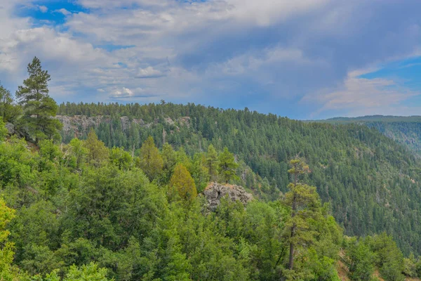 Hermosa Vista Desde Oak Creek Vista Las Montañas Del Bosque — Foto de Stock