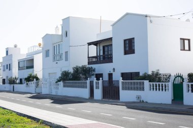 İki katlı evde Arrieta kasaba Lanzarote Adası. Kanarya Adaları. Aralık 2018.