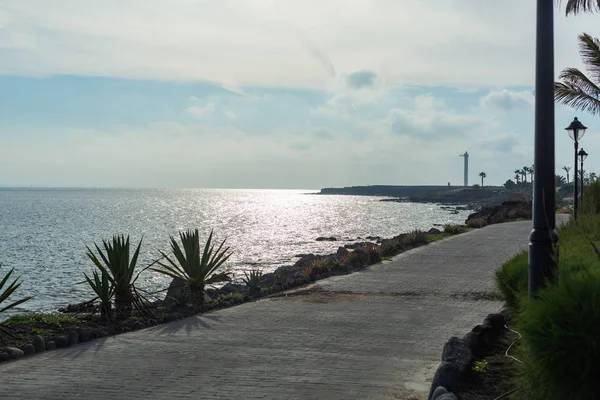 Embankment Ciudad Playa Blanca Vista Del Faro Lanzarote Islas Canarias —  Fotos de Stock