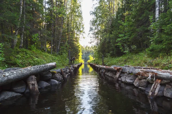 Bolşoy Solovetsky Adası'nın Gölü-kanal sisteminin bağ bir kanal