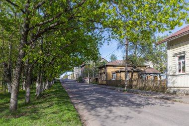 Bir sokak Sortavala, Karelya, Rusya Federasyonu