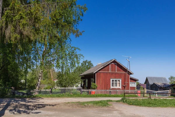 Casa Karelian Aldeia Ruskeala Rússia — Fotografia de Stock
