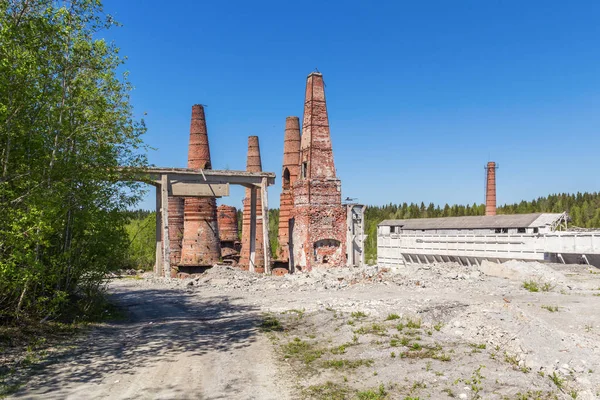 Weg Naar Een Verlaten Fabriek Ruskeala Dorp Van Republiek Karelië — Stockfoto