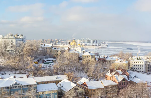 Προβολή Χειμώνα Του Χειμώνα Νίζνι Νόβγκοροντ Nizhny Novgorod Βέλους — Φωτογραφία Αρχείου
