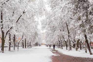 Kış kare Zvezdinka sokağında, Nizhny Novgorod